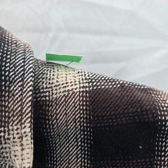 Orvis Brown Black Heavy Flannel Shirt Size Large Long Sleeve Pockets - Picture 8 of 8